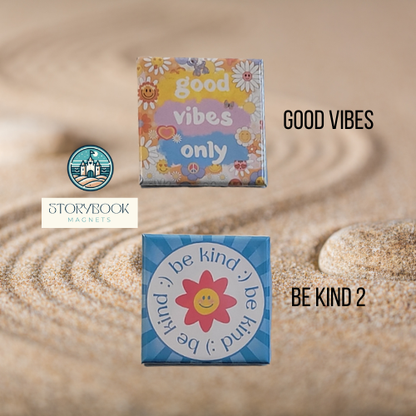 Novelty Magnets  - Awareness, Support, Kindness, Friendship and Positivity - 2" x 2"ed Magnets